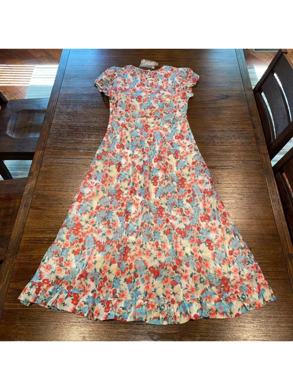NWT J.Crew Ruffle-Hem Midi Dress Sz 6 Floral Boho Modest Feminine Lined Coquette